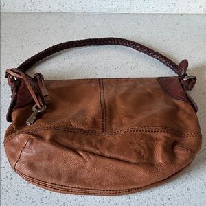 Fossil Tan Leather Shoulder Bag
